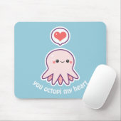 Kawaii Pink Octopus Muismat (Met muis)