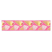 Kawaii pink pattern with strawberry ice cream  korte tafelloper (Horizontaal)