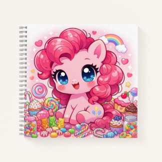 Kawaii Pink Pony Chibi Art Notitieboek