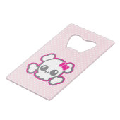 Kawaii Pink Ribbon Skull Carte de crédit Ouverture (Dos Angle)