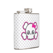 Kawaii Pink Ribbon Skull Flask Heupfles (Rechts)
