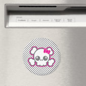 Kawaii Pink Ribbon Skull Magnet Magneet (Insitu (Vaatwasser))