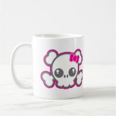 Kawaii Pink Ribbon Skull Mok (Links)