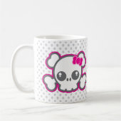 Kawaii Pink Ribbon Skull Mug (Gauche)