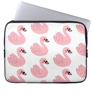 Kawaii Pink Swan – Schattigee Cartoon Dierendesign Laptop Sleeve