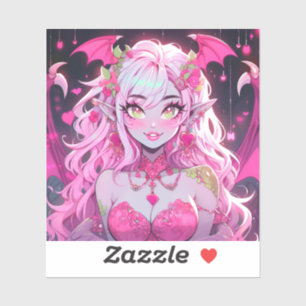 Kawaii Pinkcore Fantasy Demon Anime Girl Sticker