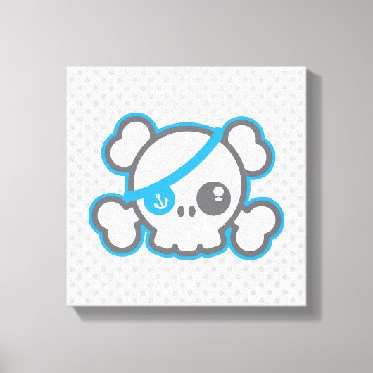 Kawaii Pirate Crâne Enveloppé Toile (Recto)