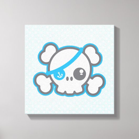 Kawaii Pirate Crâne Enveloppé Toile (Recto)