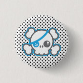 Kawaii Pirate Skull Button (Voorkant)