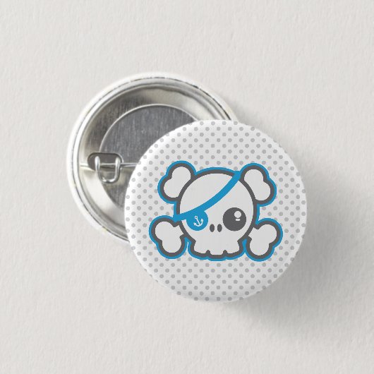 Kawaii Pirate Skull Button (Voorkant /achterkant)