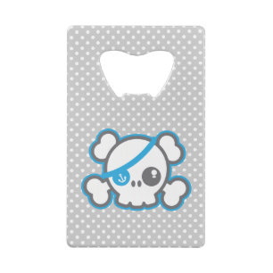 Kawaii Pirate Skull Carte de crédit Ouverture de b