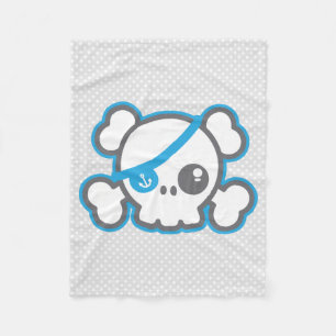 Kawaii Pirate Skull Fleece Blanket Deken