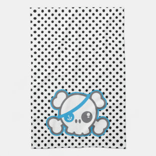 Kawaii Pirate Skull Kitchen Towel Theedoek