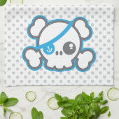 Kawaii Pirate Skull Kitchen Towel Theedoek (Gevouwen)