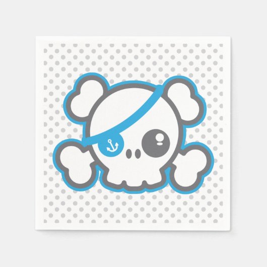 Kawaii Pirate Skull Napkins Servetten (Voorkant)