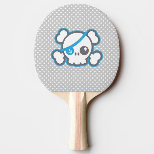Kawaii Pirate Skull Ping Pong Paddle Tafeltennisbatje (Achterkant)
