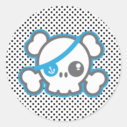 Kawaii Pirate Skull Stickers (Voorkant)