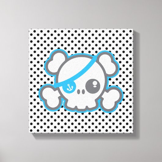 Kawaii Pirate Skull Wrapped Canvas (Voorkant)