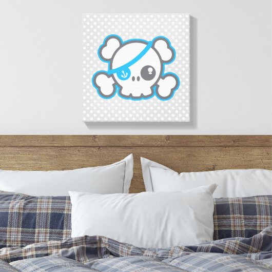 Kawaii Pirate Skull Wrapped Canvas (Insitu (Slaapkamer))