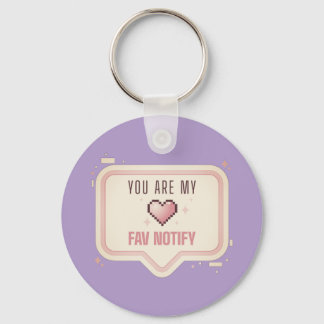 Kawaii Pixel Hart "Je bent mijn favoriete melding" Sleutelhanger