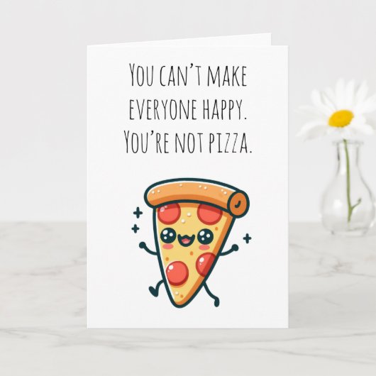 Kawaii Pizza Slice drôle Carte de voeux (Petite plante)