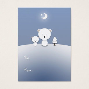 Kawaii Polar Bear Holiday Tags cadeaux