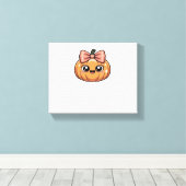 kawaii pompoen Oversized T-Shirt Canvas Afdruk (Insitu (Houten vloer))