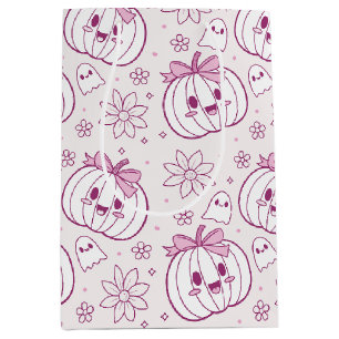 Kawaii pompoenen, geesten en bloemen medium cadeauzakje