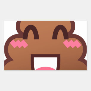 kawaii poop emojis rechthoekige sticker