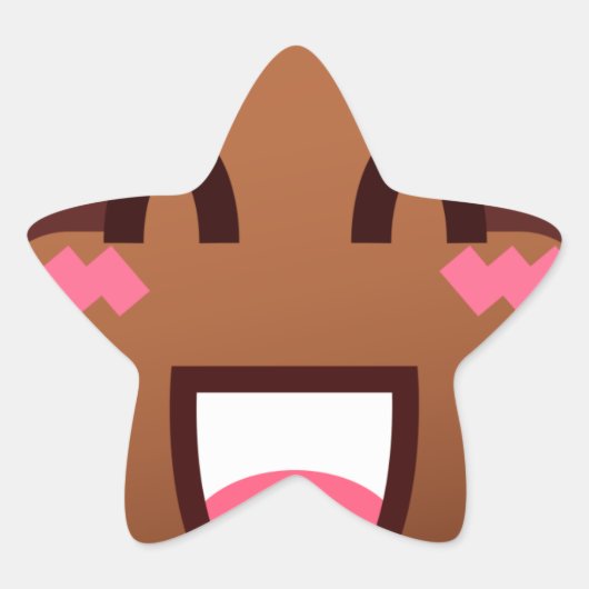 kawaii poop emojis ster sticker (Voorkant)