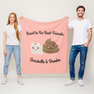 Kawaii Poop & TP (Toilet Paper) Best Friends Gift Fleece Deken