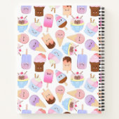 Kawaii Popsicle Pattern Schattige handgetekende Ic Notitieboek (Achterkant)