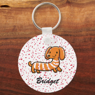 Kawaii porte-clés double face personnalisé Dachshu