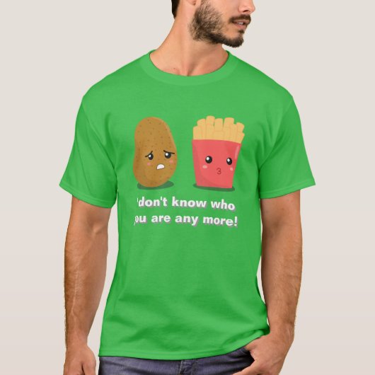 Kawaii Potato en French Fries T-shirt (Voorkant)