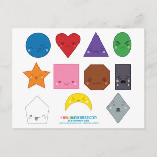 Kawaii Preschool Shapes Briefkaart