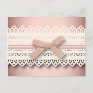 Kawaii prinses girly chic white lace roze boog briefkaart