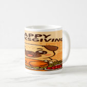 Kawaii Pug Feast- Happy Thanksgiving Mug Koffiemok (Voorkant rechts)