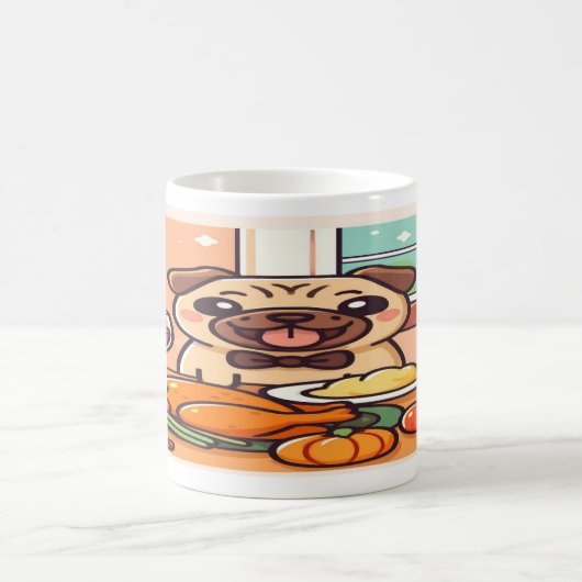Kawaii Pugsgiving Mug – Feast Mode Activated! Koffiemok (Center)