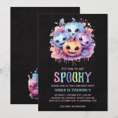 Kawaii Pumpkins Halloween Verjaardagsfeest Kaart (Voorkant / Achterkant)