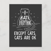 Kawaii Punk kattehate Alles behalve katten Kat Briefkaart (Voorkant)