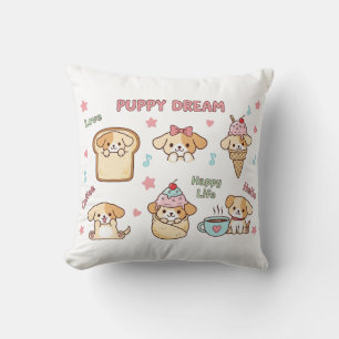 Kawaii Puppy Dream Illustratie Schattigee striph Kussen