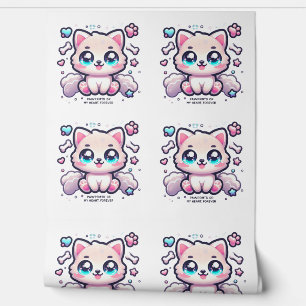 Kawaii puppy pootafdrukken op mijn hart, voor alti behang