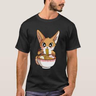 Kawaii Ra Fox Japanse Noedels Anime T-shirt