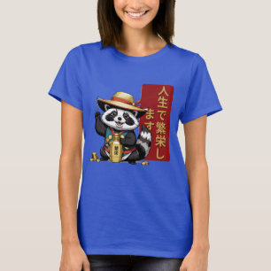 Kawaii Racoon - T-shirt Lucky Tanuki