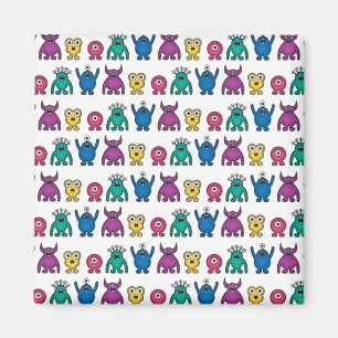 Kawaii Rainbow Alien Monsters Pattern Magneet