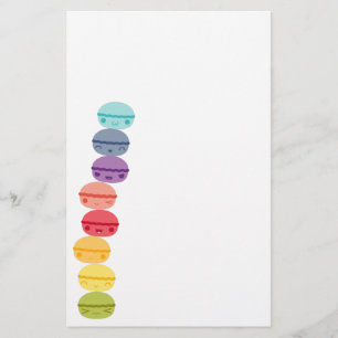 Kawaii Rainbow gestapelde Macarons Briefpapier