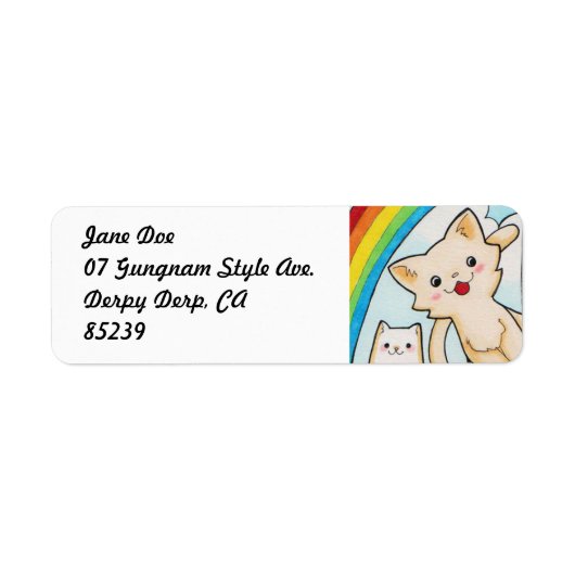 Kawaii Rainbow Kittens  labels (Voorkant)