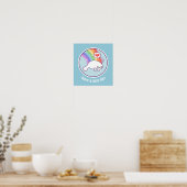 Kawaii Rainbow Manatee Poster (Keuken)