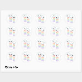 Kawaii Rainbow Rain Ronde Sticker (Vel)