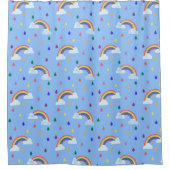 Kawaii Rainbow Raindrops Pattern Douchegordijn (Voorkant)